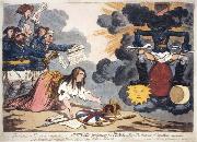 James Gillray The Genius of France triumphant oil